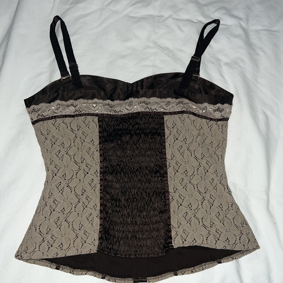 Apt 9 Brown Lace Corset Top - Picture 4 of 4